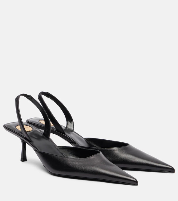  Saint Laurent Saint Laurent Misty 55 Leather Slingback Pumps 