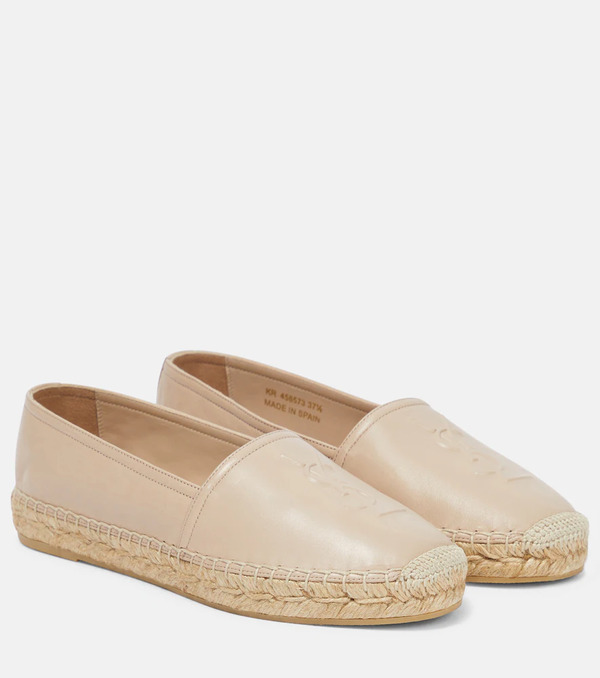 Saint Laurent Saint Laurent Monogram Leather Espadrilles 