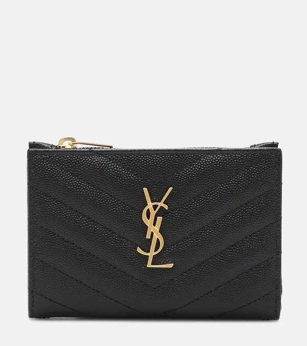  Saint Laurent Saint Laurent Monogram Zipped Leather Wallet 