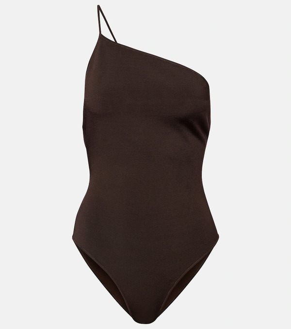  Saint Laurent Saint Laurent One-shoulder Satin Bodysuit 