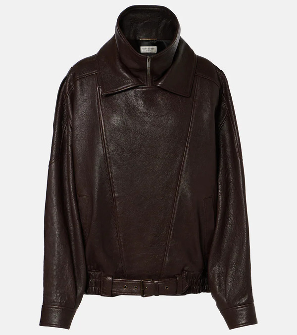  Saint Laurent Saint Laurent Oversized Leather Bomber Jacket 