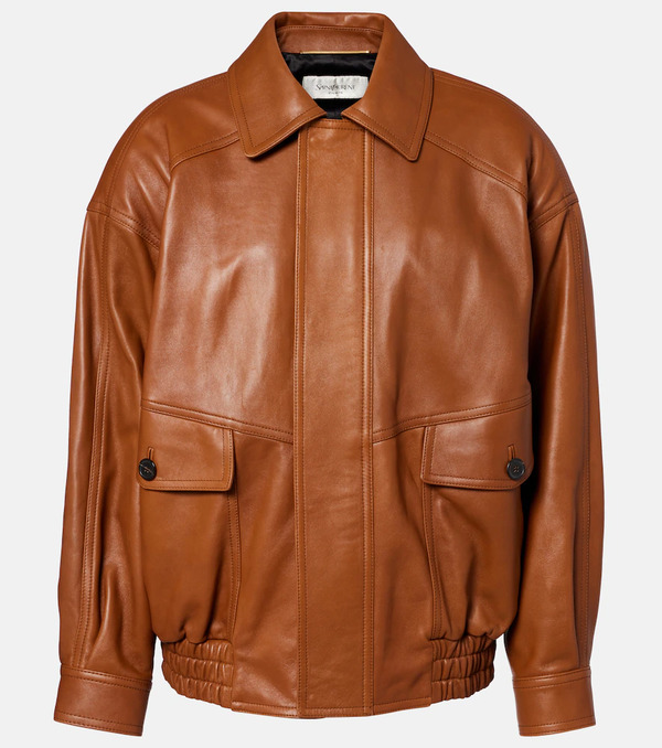  Saint Laurent Saint Laurent Oversized Leather Bomber Jacket 
