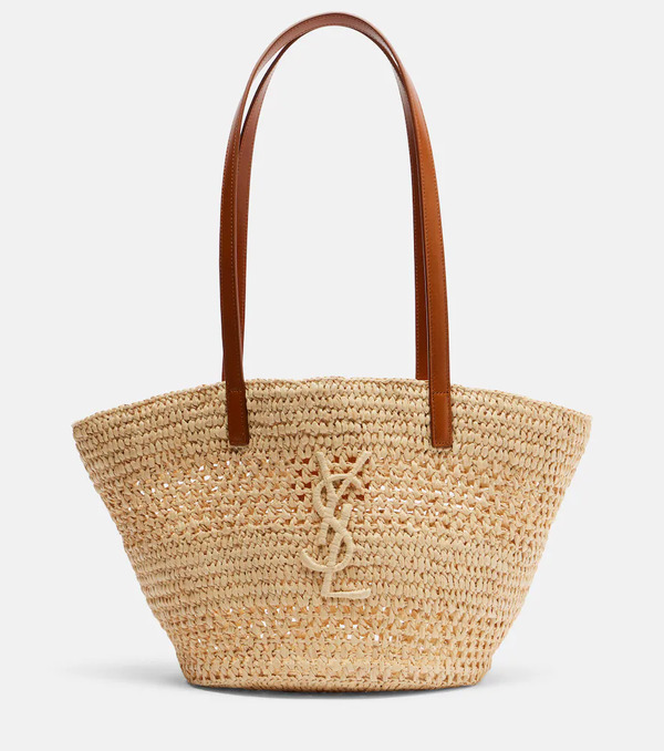  Saint Laurent Saint Laurent Panier Small Raffia Bucket Bag 