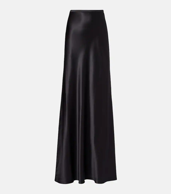  Saint Laurent Saint Laurent Pleated Silk Maxi Skirt 