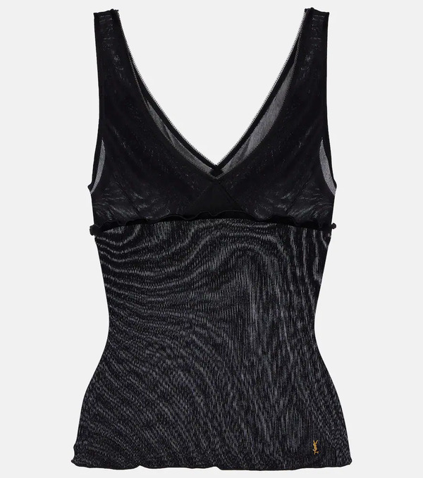  Saint Laurent Saint Laurent Scalloped Silk Satin Top 