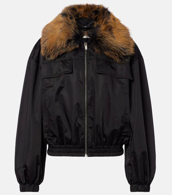  Saint Laurent Saint Laurent Shearling-trimmed Blouson Jacket 