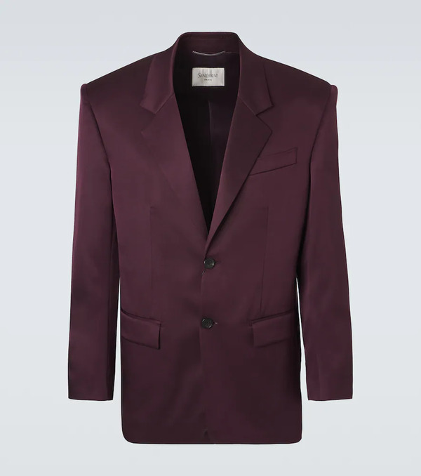  Saint Laurent Saint Laurent Silk Satin Suit Jacket 
