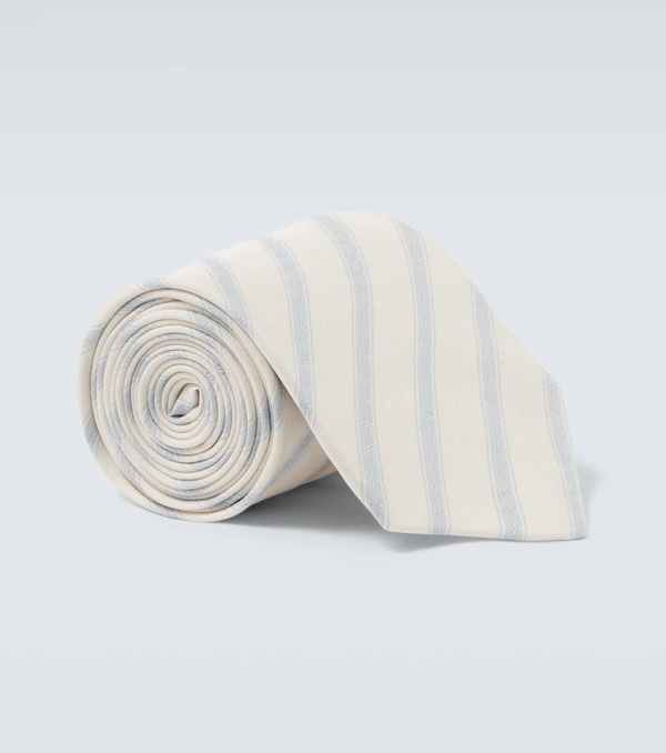  Saint Laurent Saint Laurent Striped Silk Tie 