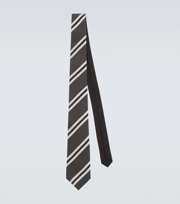  Saint Laurent Saint Laurent Striped Silk Tie 