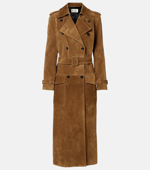  Saint Laurent Saint Laurent Suede Trench Coat 