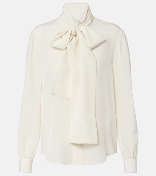  Saint Laurent Saint Laurent Tie-neck Silk Blouse 
