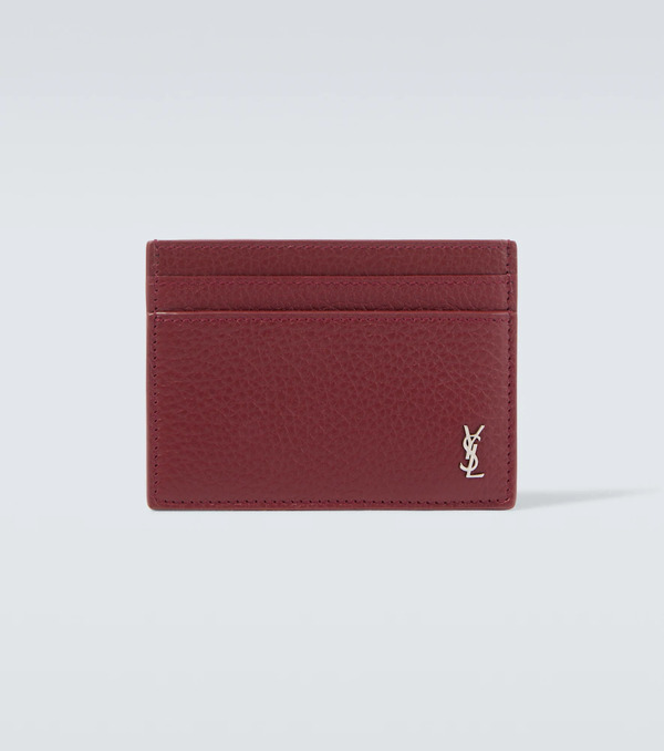  Saint Laurent Saint Laurent Tiny Cassandre Leather Card Holder 