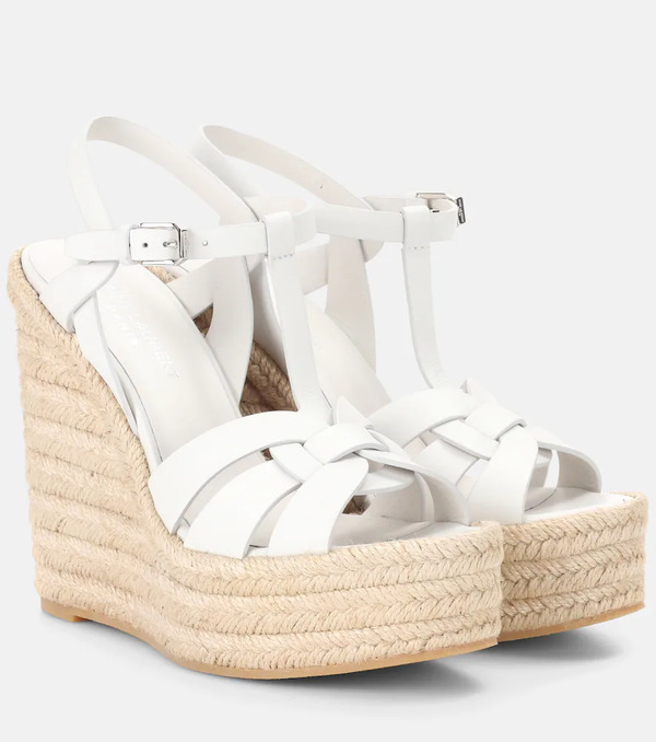  Saint Laurent Saint Laurent Tribute 130 Leather Espadrilles 