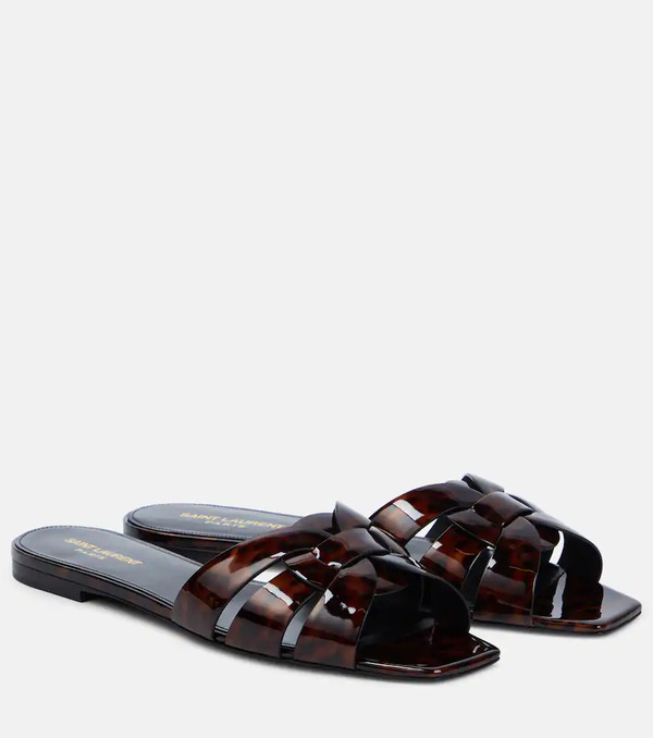  Saint Laurent Saint Laurent Tribute 05 Leopard-print Leather Flats 