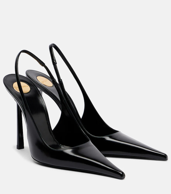  Saint Laurent Saint Laurent Vendome 110 Leather Slingback Pumps 