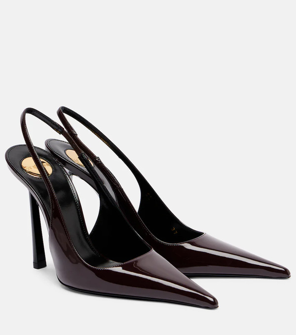  Saint Laurent Saint Laurent Vendome 110 Patent Leather Slingback Pumps 