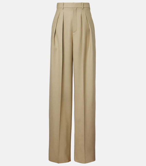  Saint Laurent Saint Laurent Wool And Silk Wide-leg Pants 