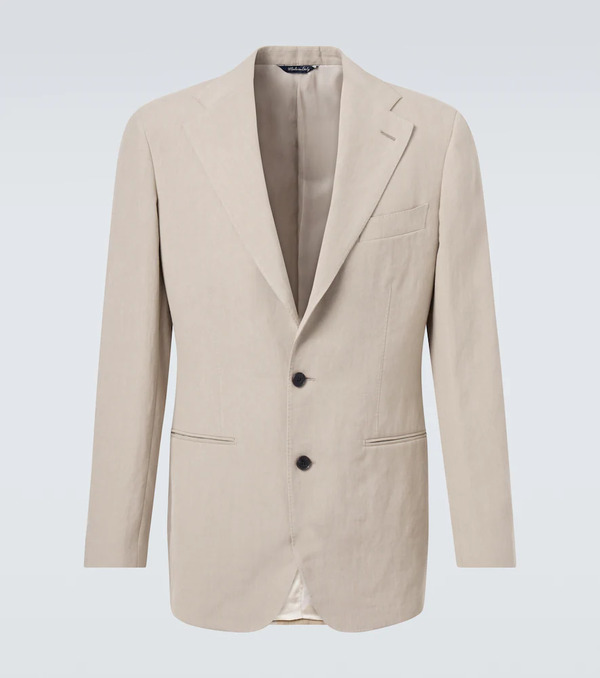  Saman Amel Saman Amel Single-breasted Linen Suit Jacket 