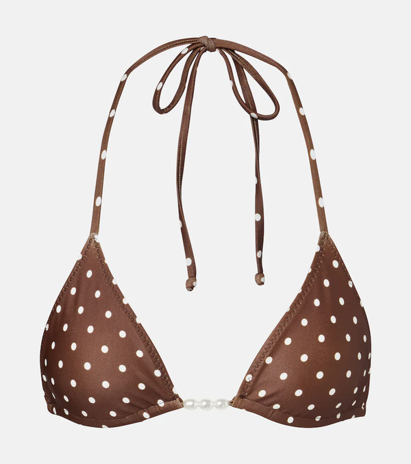  Same Same Beaded Polka-dot Bikini Top 