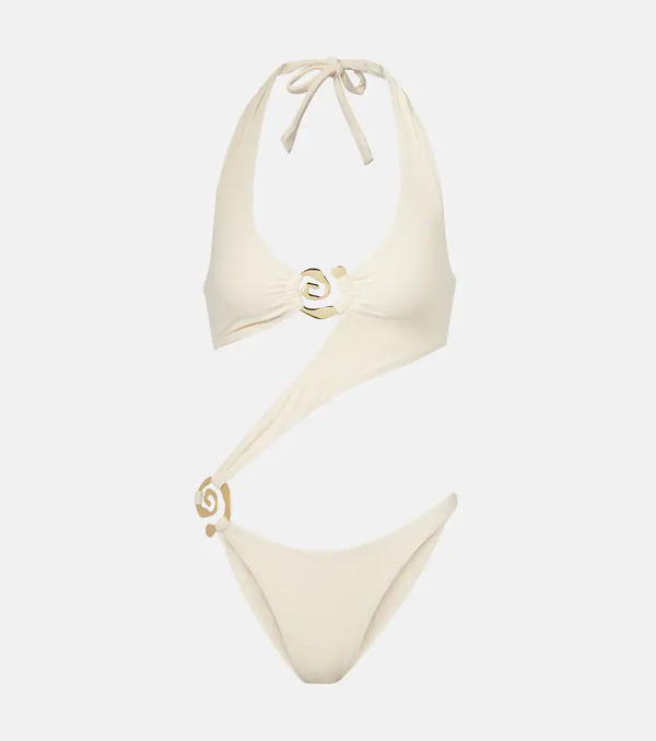  Same Same Halter Spiral Cutout Swimsuit 