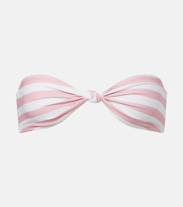  Same Same Knotted Striped Bandeau Bikini Top 