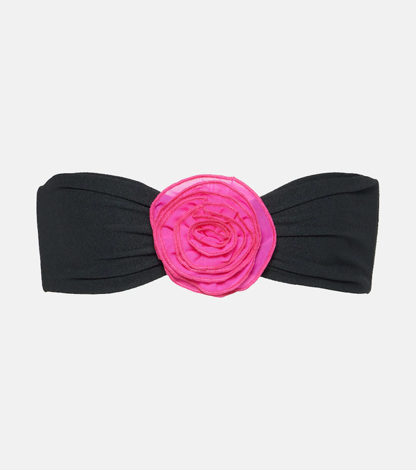  Same Same Rose Applique Bandeau Bikini Top 