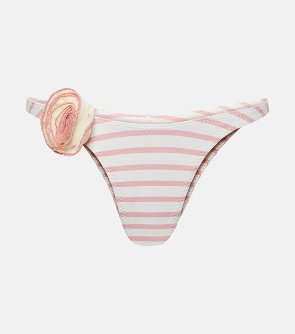  Same Same Rose 90s Floral-applique Bikini Bottoms 