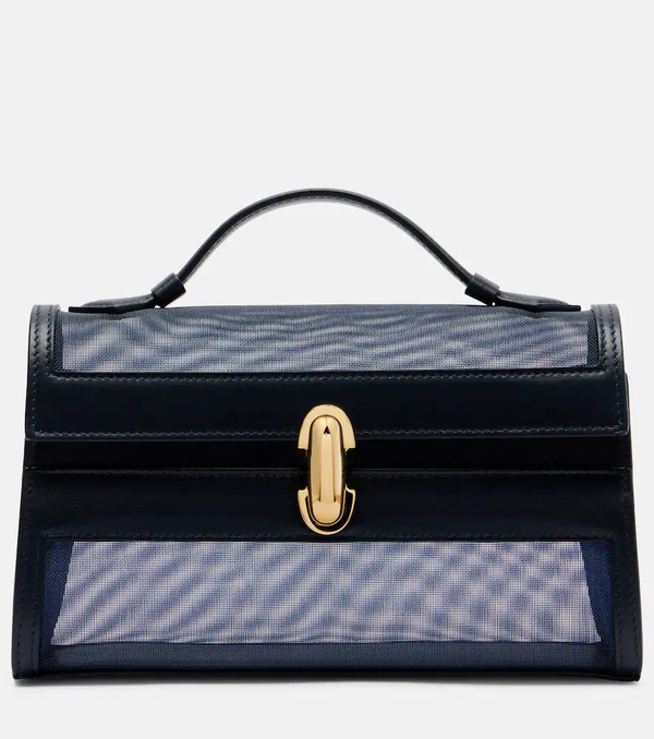  Savette Savette Symmetry Leather-trimmed Mesh Tote Bag 