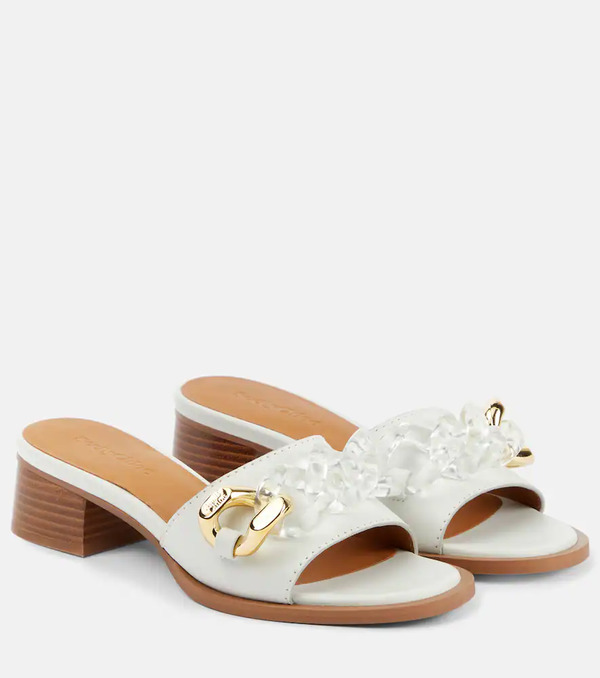  See By Chloe See By Chloe Embellished Leather Mules 