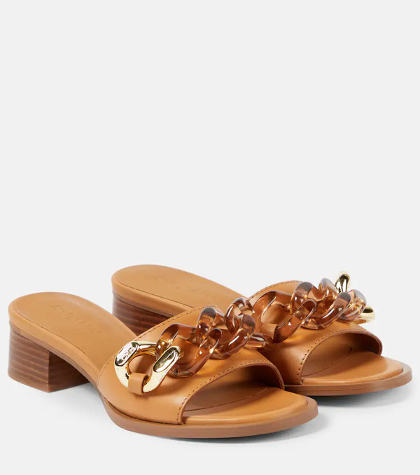  See By Chloe See By Chloe Embellished Leather Mules 