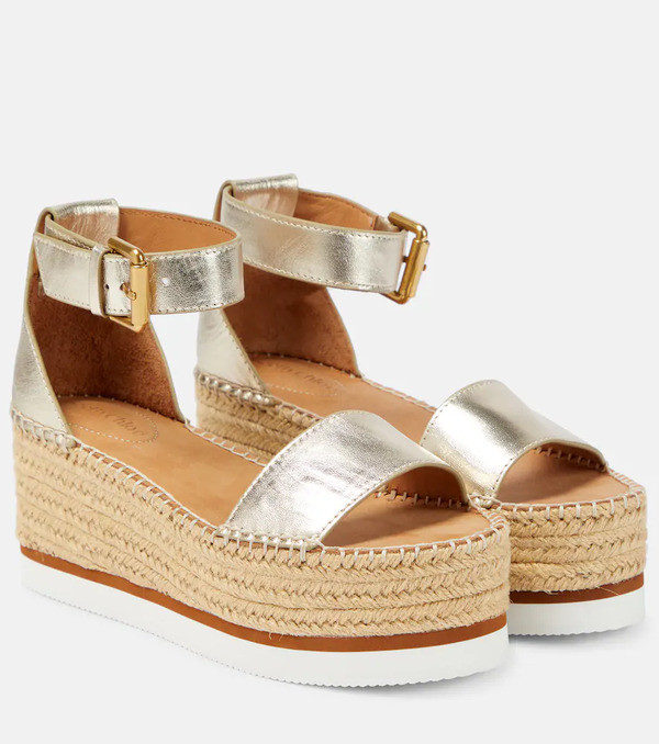  See By Chloe See By Chloe Glyn Leather Platform Espadrille Sandals 