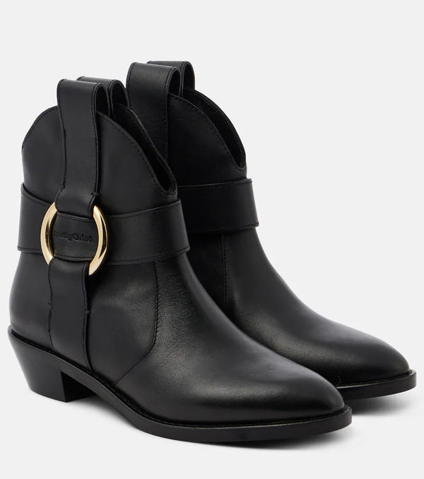  See By Chloe See By Chloe New Ring Leather Ankle Boots 