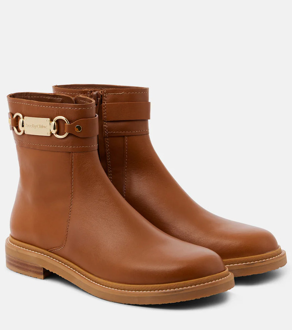  See By Chloe See By Chloe Signature Leather Ankle Boots 