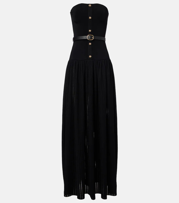  Self-portrait Self-portrait Belted Knitted Strapless Maxidress 