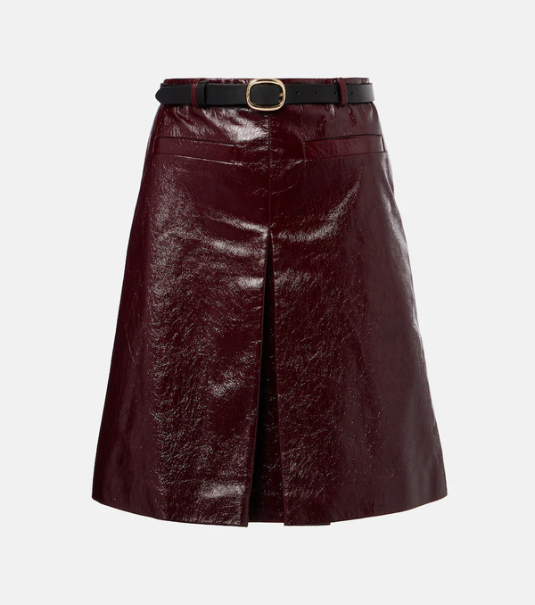  Self-portrait Self-portrait Belted Patent Leather Miniskirt 