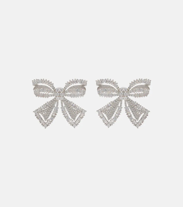  Self-portrait Self-portrait Bow Crystal-embellished Earrings 