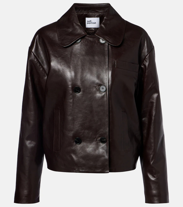  Self-portrait Self-portrait Cropped Leather Jacket 