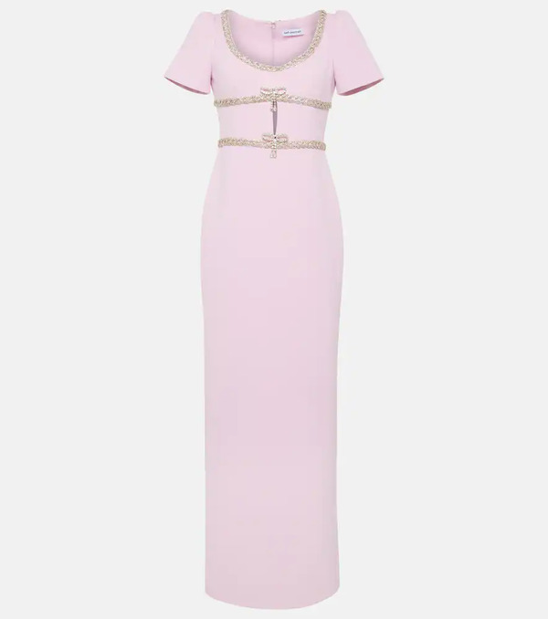  Self-portrait Self-portrait Crystal-embellished Crepe Gown 