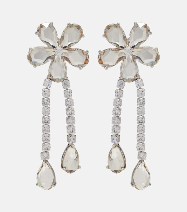  Self-portrait Self-portrait Crystal-embellished Drop Earrings 