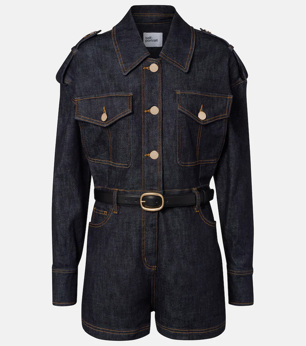  Self-portrait Self-portrait Denim Romper 