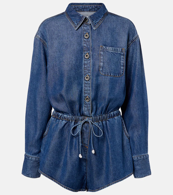 Self-portrait Self-portrait Denim Romper 