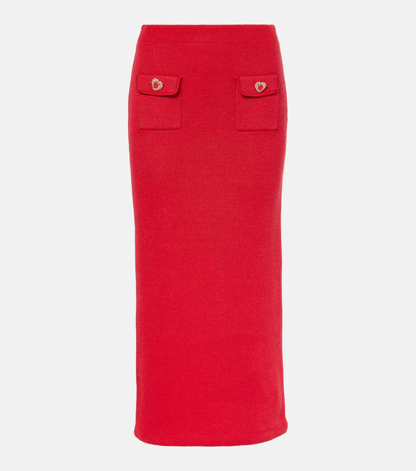  Self-portrait Self-portrait Embellished Knitted Midi Skirt 