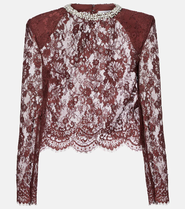  Self-portrait Self-portrait Embellished Lace Top 