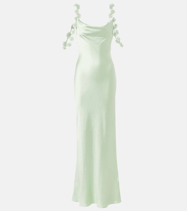  Self-portrait Self-portrait Floral-applique Satin Gown 