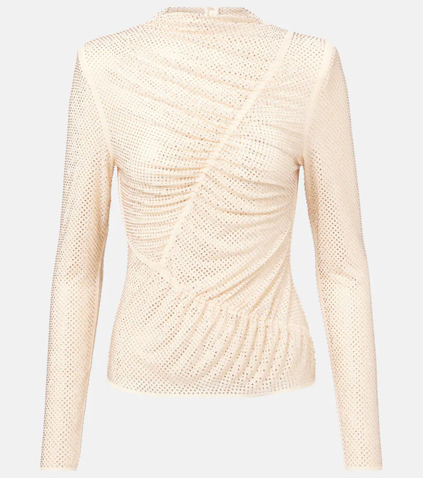  Self-portrait Self-portrait Gathered Rhinestone Top 