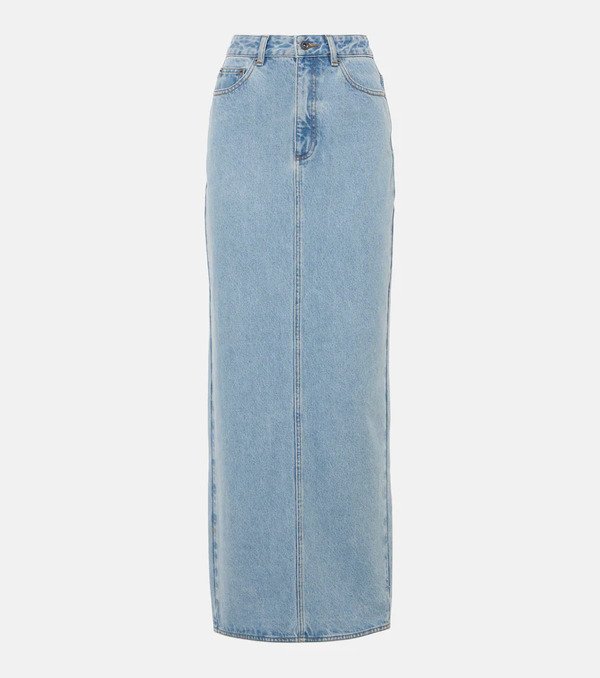  Self-portrait Self-portrait High-rise Denim Maxi Skirt 