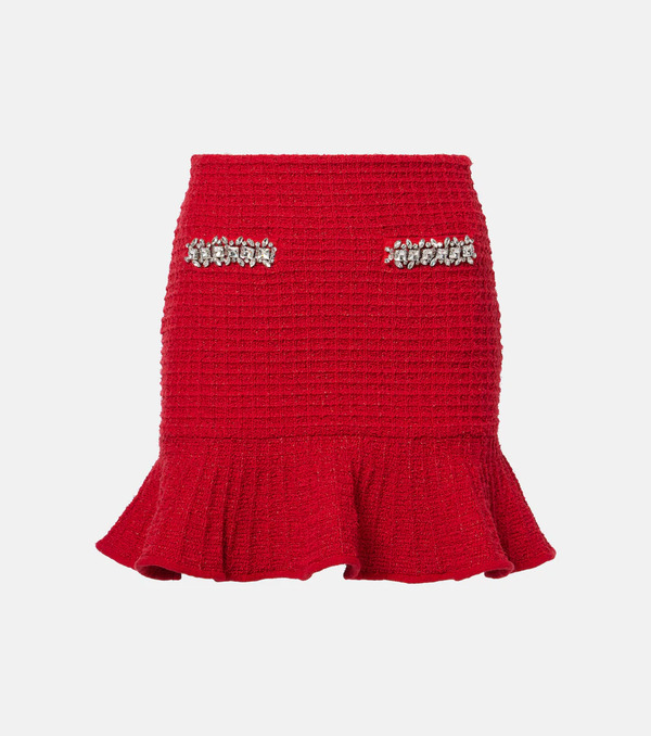  Self-portrait Self-portrait Knitted Embellished Miniskirt 