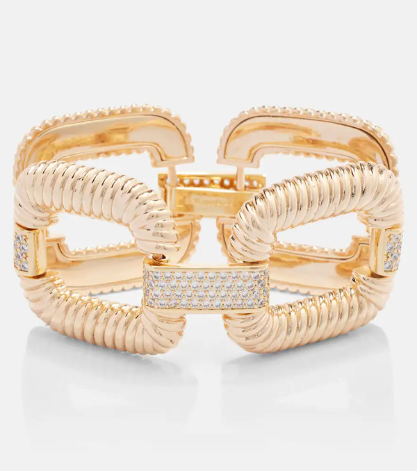  Self-portrait Self-portrait Knocker Crystal-embellished Bracelet 