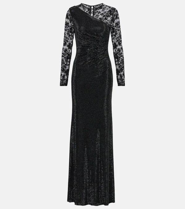  Self-portrait Self-portrait Rhinestone Lace-trimmed Gown 