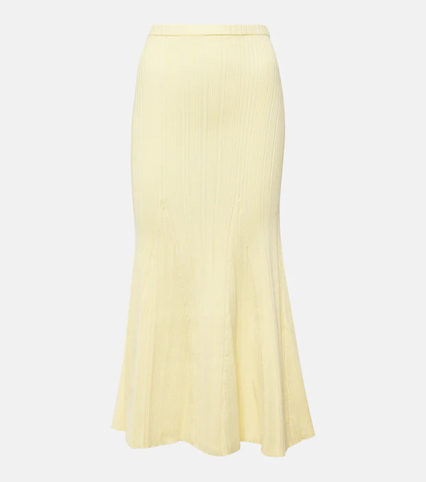  Self-portrait Self-portrait Ribbed-knit Flared Midi Skirt 